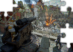 Gra, Warhaven, Działo, Żołnierze, Artyleria, Atak, Walka, Wybuchy, Ostrzał, Oblężenie