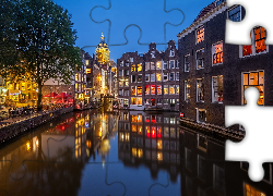 Domy, Kanał, Amsterdam, Holandia