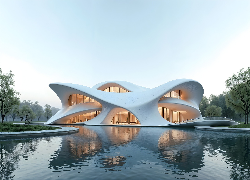 Budynek, Nowoczesna, Architektura, Dom