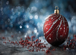 Czerwona, Bombka, Boże Narodzenie, Grafika AI