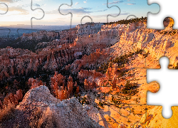 Góry, Rozświetlone, Skały, Park Narodowy Bryce Canyon, Utah, Stany zjednoczone