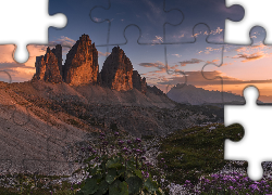 Włochy, Dolomity, Góry, Masyw, Tre Cime di Lavaredo