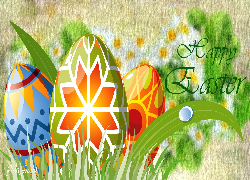 Wielkanoc, Kolorowe, Pisanki, Grafika, 2D