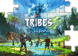 Gra, Tribes of Midgard, Wikingowie, Kamienie, Skały, Kruki, Osada, Plakat