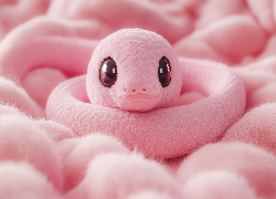 Wąż, Pluszowy, Różowy