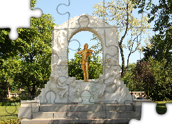 Austria, Wiedeń, Park miejski, Stadtpark, Pomnik, Rzeźba, Johann Strauss syn