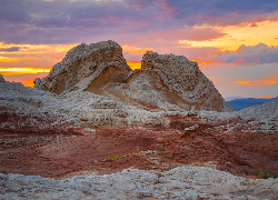 Zachod słońca, Skały, Vermilion Cliffs, Arizona, Stany Zjednoczone