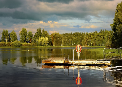Pomost, Staw, Las, Odbicie