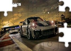 Gra, Forza Motorsport 7, Porsche 911 GT2 RS, Tor, Wyścig, Noc, Plakat