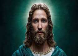 Jezus Chrystus, Portret, Wiara, Chrześcijaństwo, Grafika AI
