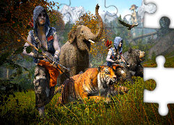 Gra, Far Cry 4, Zwierzęta, Słoń, Tygrys, Niedźwiedź, Uzbrojone, Postacie