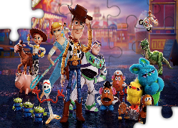 Film animowany, Toy Story 4, Postacie, Chudy, Buzz Astral, Bo Peep, Forky, Ducky, Bonnie, Gabby Gabby, Bunny, Pan Bulwa, Duke Caboom, Laleczka, Kosmici, Cienk, Buttercup