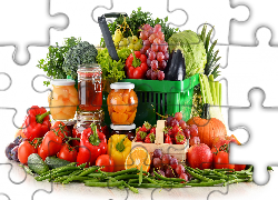 Warzywa, Owoce, Przetwory, Słoiki, Koszyk