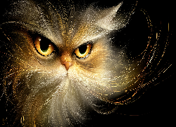 Kot, Żółte, Oczy, Długie, Wąsy, Grafika AI