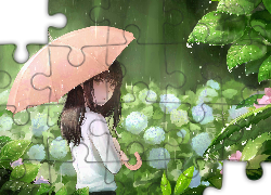 Sankarea, Rea Sanka, Dziewczyna, Deszcz, Parasolka, Manga Anime