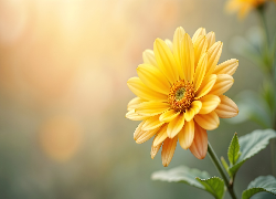 Rozkwitnięty, Kwiat, Żółty