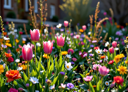 Tulipany, Kwiaty, Grafika AI