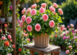 Kwiaty, Róże, Donica