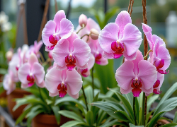 Storczyki, Różowe, Liście