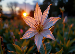 Rozświetlony, Biało-różowy, Kwiat