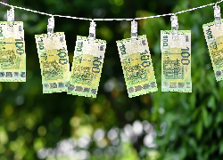 Rozwieszone, Pieniądze, Banknoty, Euro