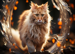 Rudy, Długowłosy, Kot, Obręcz