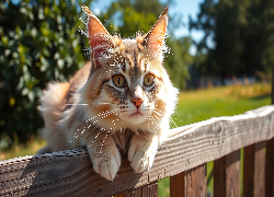 Rudy, Kot, Płot, Grafika AI