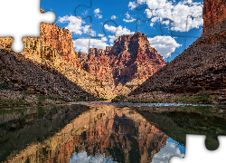 Góry, Skały, Grand Canyon, Rzeka, Kolorado River, Park Narodowy Wielkiego Kanionu, Arizona, Stany Zjednoczone