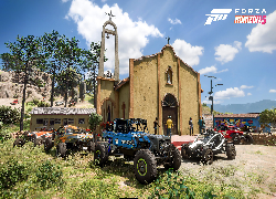 Gra, Forza Horizon 5, Samochody, Parking, Kościół, Dzwonnica