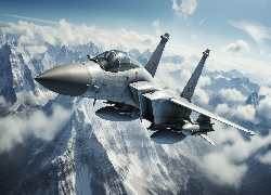 Samolot, Wojskowy, Ośnieżone, Góry, Al