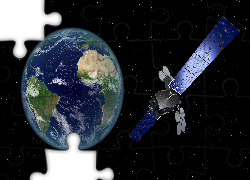 Grafika 3D, Ziemia, Satelita telekomunikacyjny Al Yah 3