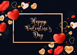 Walentynki, Serca, Napis, Grafika