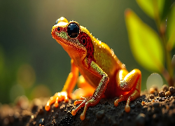 Pomarańczowa, Siedząca, Żaba