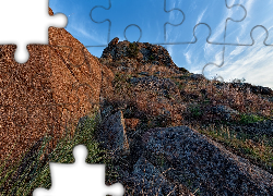 Góry, Wichita Mountains, Góra Little Baldy, Skały, Trawa, Oklahoma, Stany Zjednoczone