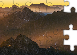 Góry, Skaliste, Szczyty, Mgła