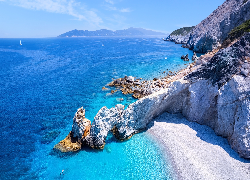 Grecja, Wyspa, Skiatos, Morze, Plaża, Lalaria Beach, Skały