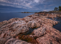 Rosja, Karelia, Jezioro, Ładoga, Skały