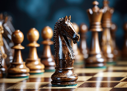 Szachy, Figury, Koń, Skoczek, Grafika AI