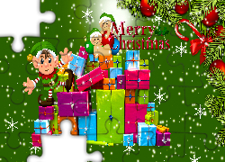 Boże Narodzenie, Prezenty, Skrzat, Życzenia, Grafika