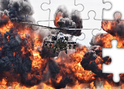 Śmigłowiec szturmowy Bell AH-1 Cobra, Wybuch, Dym, Ogień