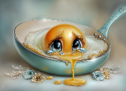 Jajko, Patelnia, Grafika AI