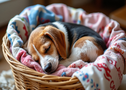 Pies, Beagle, Szczeniak, Koszyk