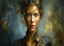 Kobieta, Dziewczyna, Niebieskie, Oczy, Twarz