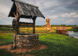 Studnia, Wiatrak, Łąki, Wieś
