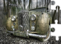 Zniszczony, Stary, Samochód, Rolls-Royce
