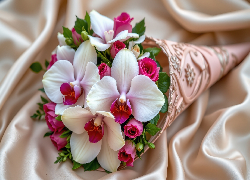 Storczyki, Róże, Rożek, Materiał