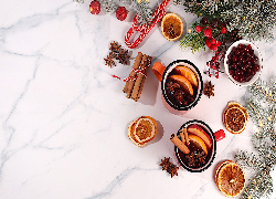 Owoce, Suszone, Plasterki, Laski, Cynamonu, Anyż, Kubki, Gałązki, Bombki, Świąteczne, Kompozycja