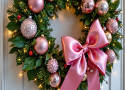 Wianek, Bombki, Kokarda, Dekoracja, Boże Narodzenie, Grafika AI