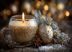 Świeca, Bombka, Anyż, Bombka, Świąteczne, Grafika AI