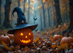 Halloween, Dynia, Kapelusz, Grafika AI